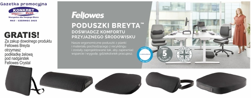 Promocja poduszek ergonomicznych Fellowes Breyta 